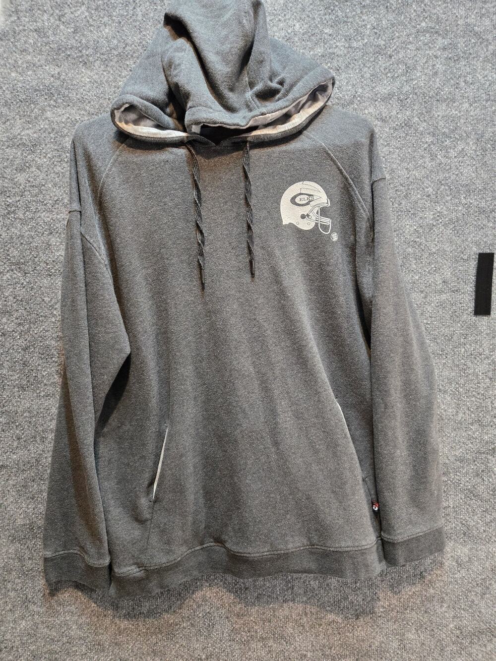Centerville Elks Football Helmet Gray Pullover Hoodie Sweatshirt Size Xl